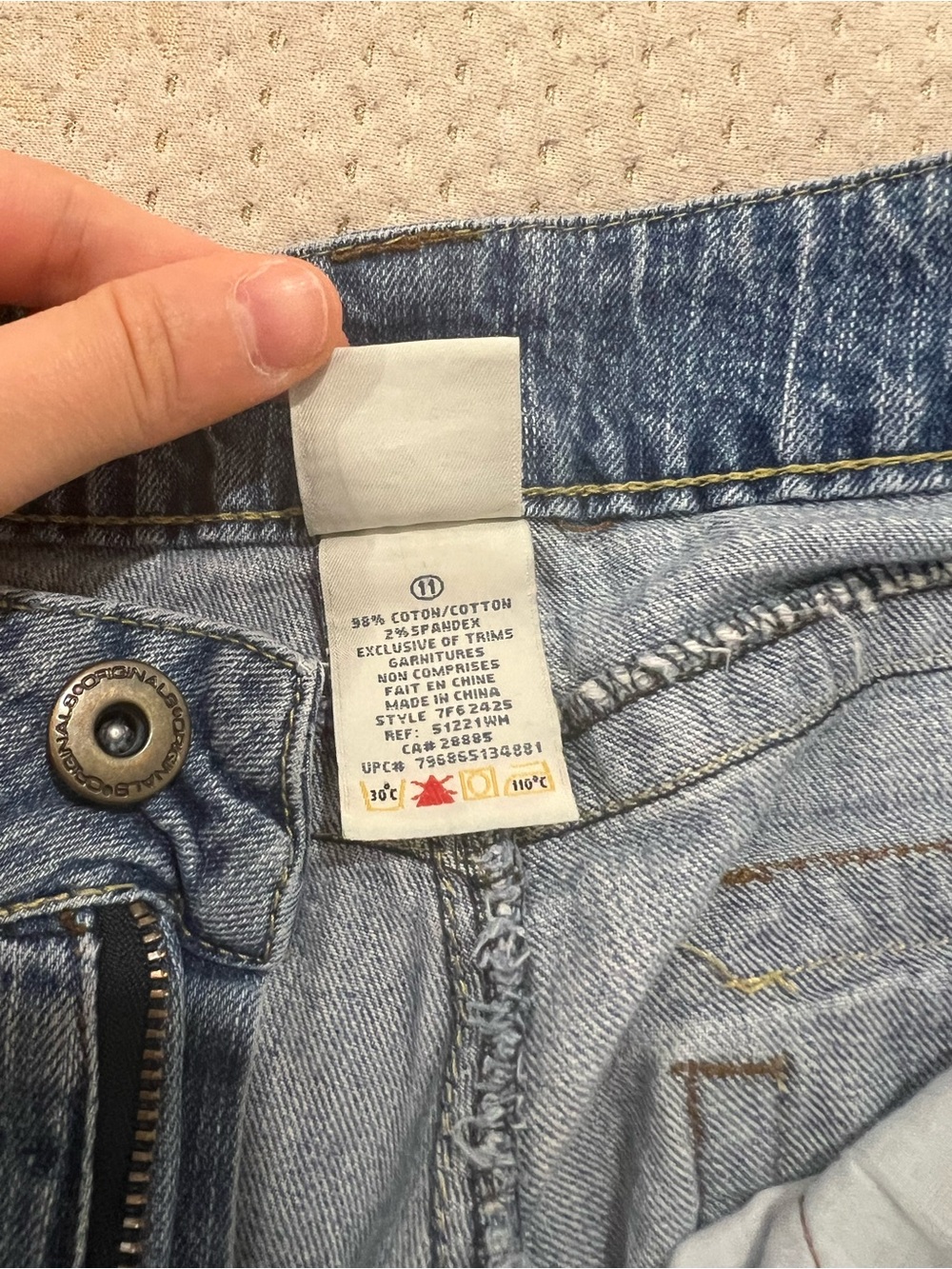 Vintage Low Rise Light Blue cropped Denim